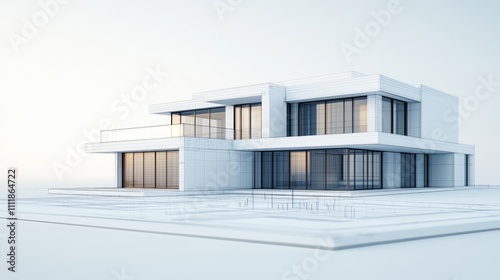 Modern House Architectural Design Blueprint 