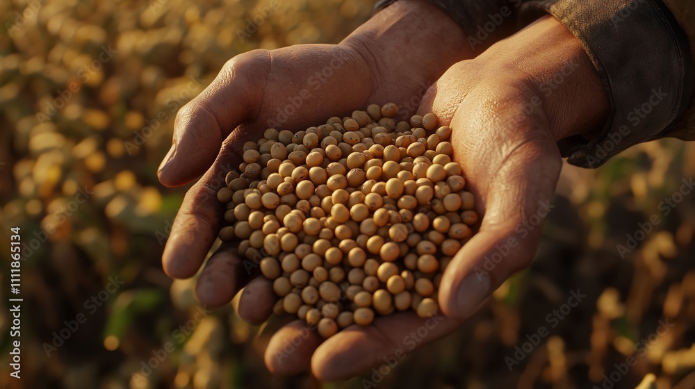 Close-up of a hand holding a pile of colorful fertilizer pellets