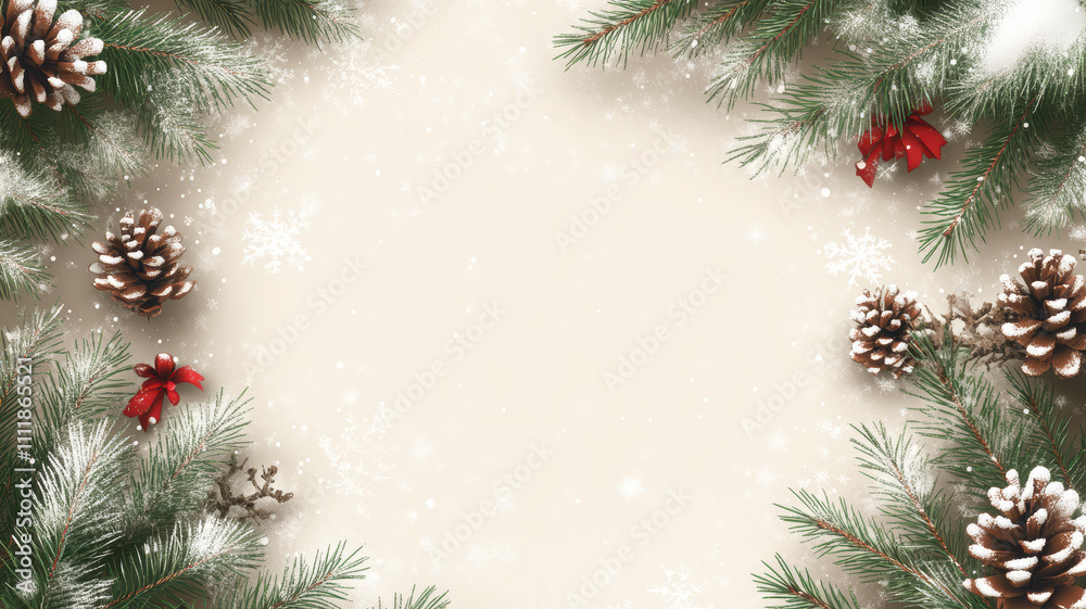 Rustic holiday frame with wreaths and pine branches vector illustration Rustic holiday frame with wreaths and pine branches vector illustration