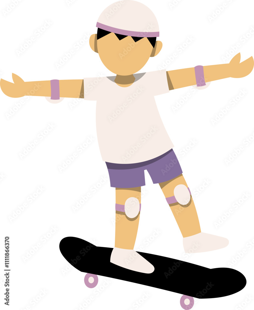 illustration of child roller skating with balance. illustration of child roller skating with balance.