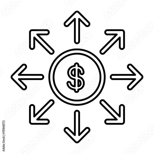 Investment icon in line style