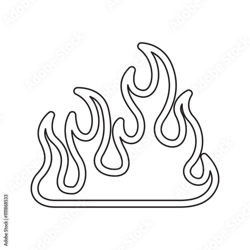 Flame illustration in line style