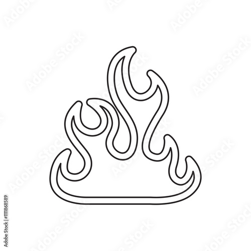 Flame illustration in line style