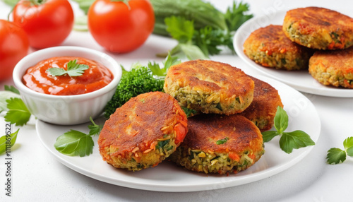  Vegetarian vegetable cutlets on a plate healthy and delicious