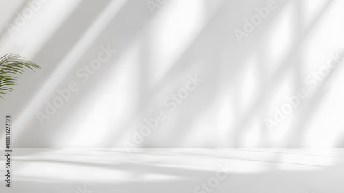 White wall empty room mockup.