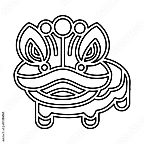 Lion dance icon in line style