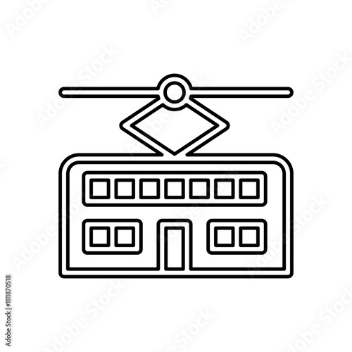 Tram icon in line style