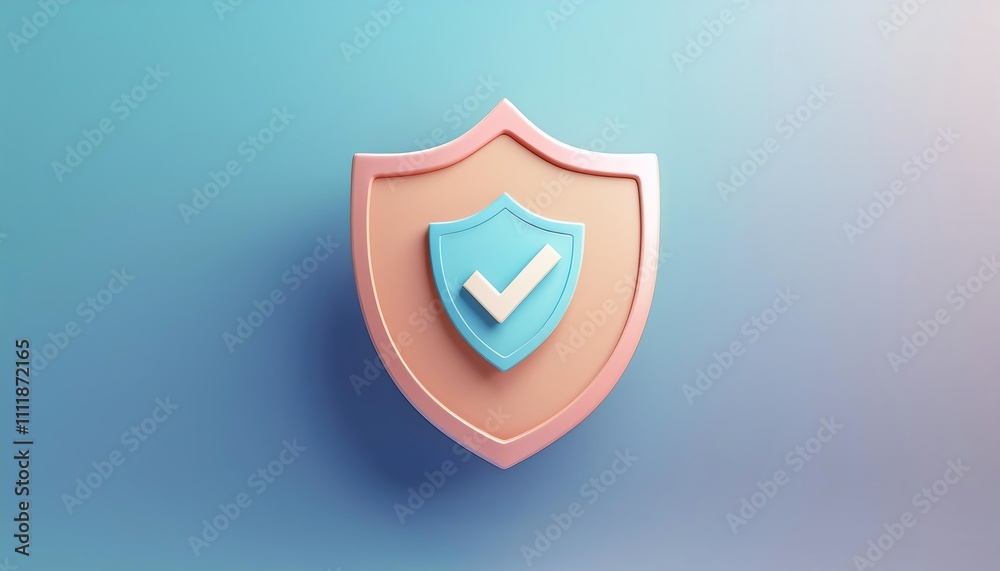 A modern shield icon with a blue checkmark on a soft gradient background, symbolizing security and protection. A modern shield icon with a blue checkmark on a soft gradient background, symbolizing security and protection.