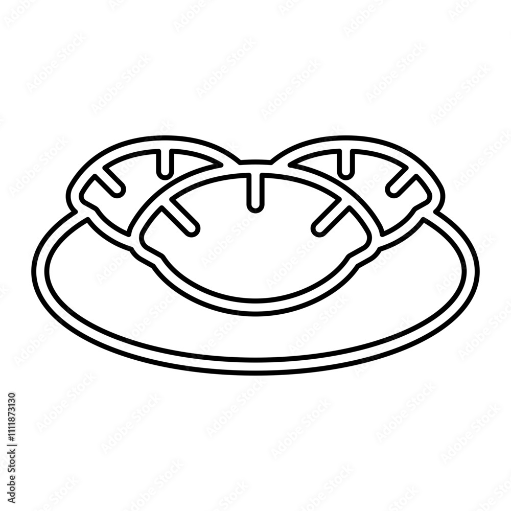 Dumpling icon in line style Dumpling icon in line style