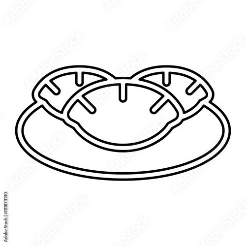 Dumpling icon in line style