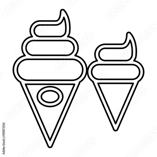 Ice cream icon in line style