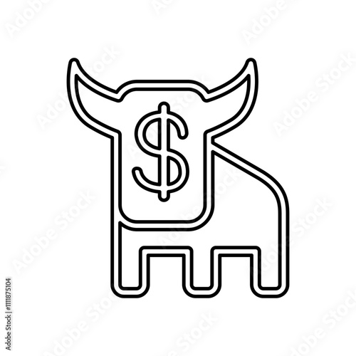 Cash cow icon in line style