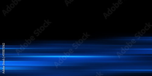 Panoramic dark speed light background with horizontal lines. Space for text  copy-space 