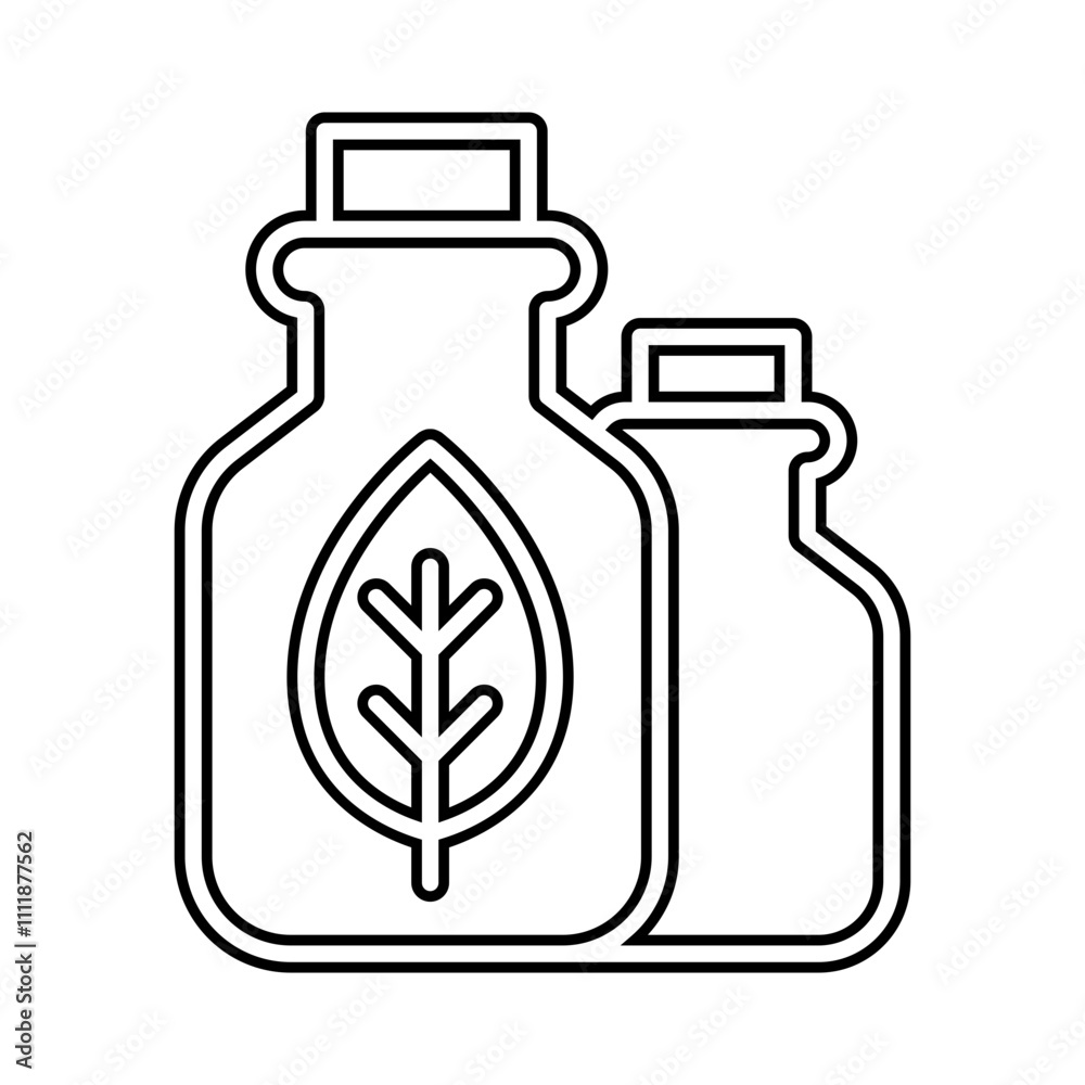Herbal oil icon in line style Herbal oil icon in line style