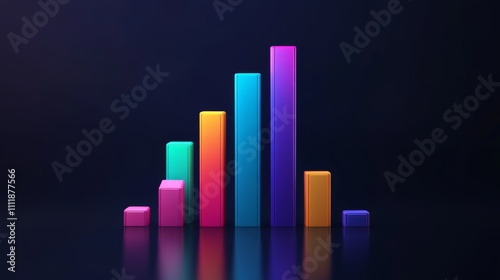 Colorful 3D Bar Chart Displaying Growth Trend with Reflection Effect Free Download Colorful 3D Bar Chart Displaying Growth Trend with Reflection Effect - GFXLoad