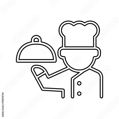 chef icon in line style