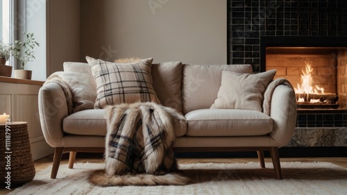 Inviting Space: Empty Board in a Warm Living Room
