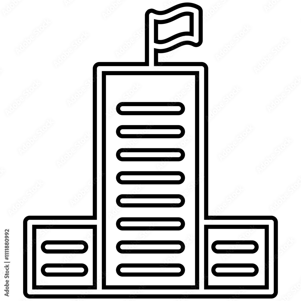 Government building icon in line style Government building icon in line style