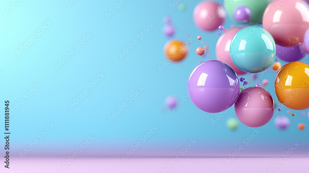 Abstract Pastel Spheres Background Colorful 3D Render Shiny Bubbles Gradient Texture Abstract Pastel Spheres Background Colorful 3D Render Shiny Bubbles Gradient Texture