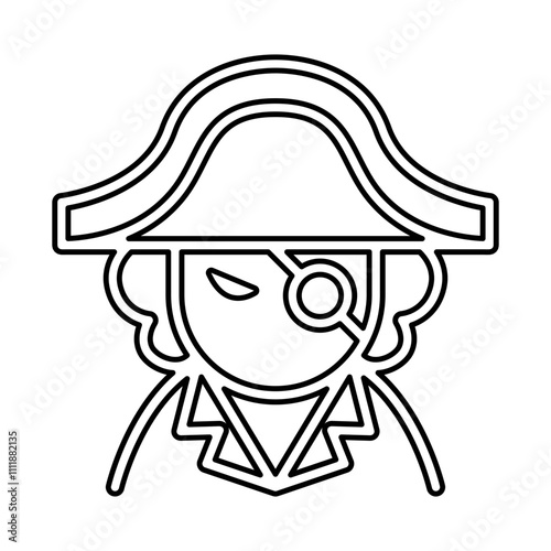 Pirate icon in line style