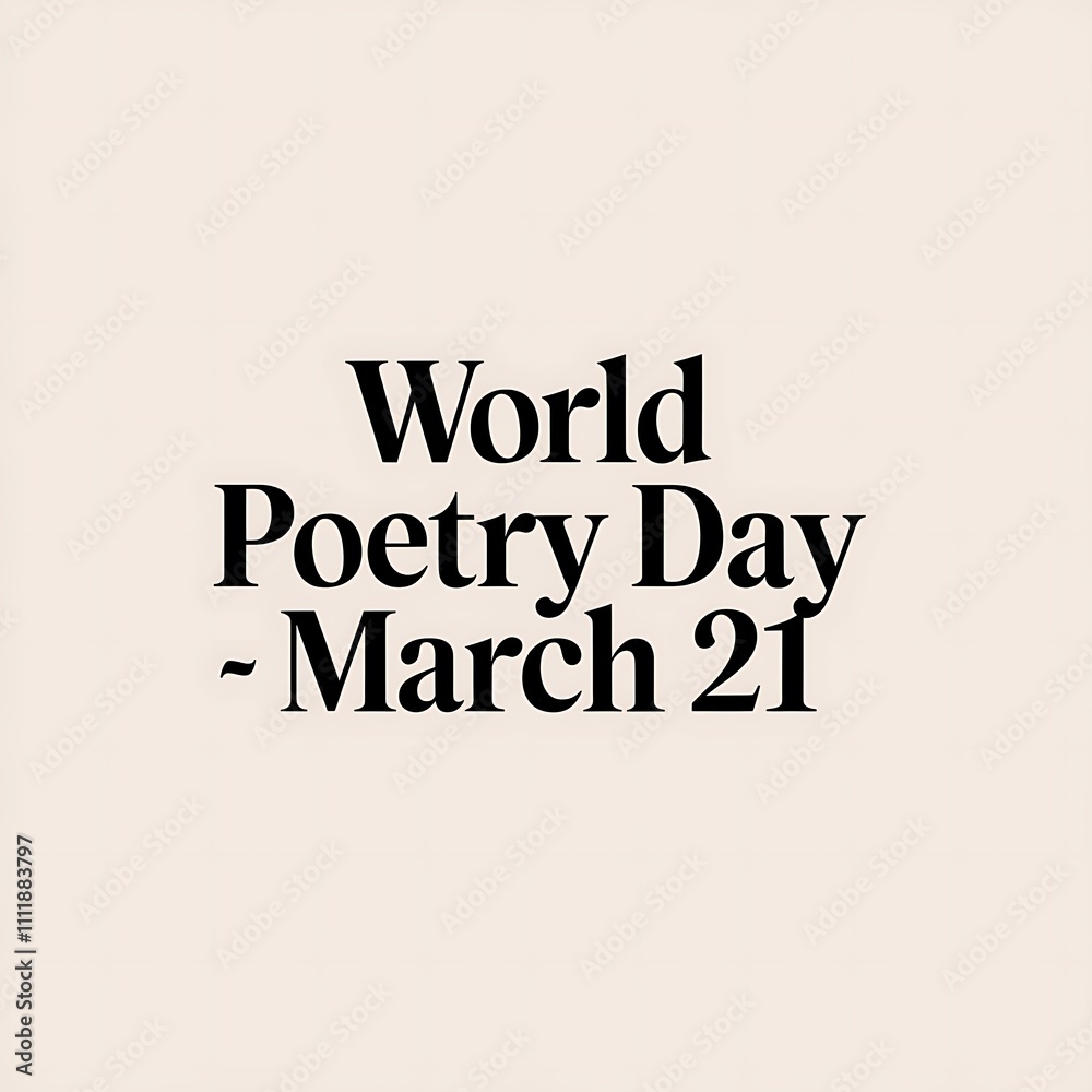 Fototapeta premium World Poetry Day Celebrated On March Twenty First