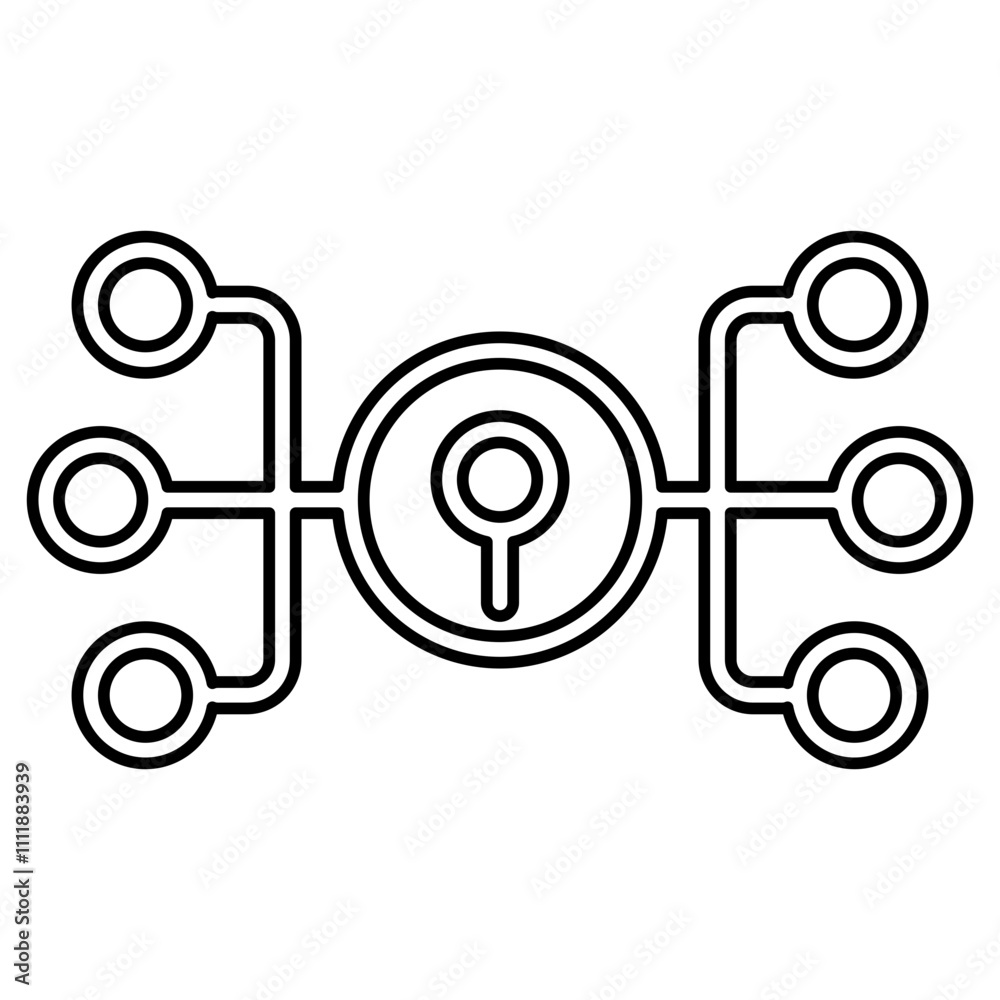 Security system icon in line style Security system icon in line style