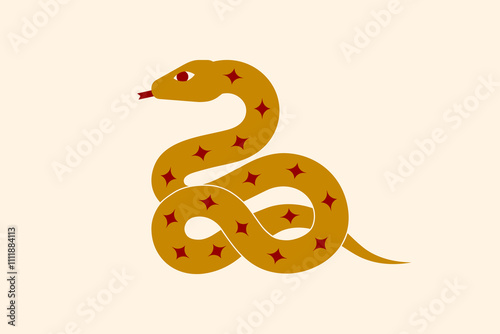 Golden snake. Symbol of the year.