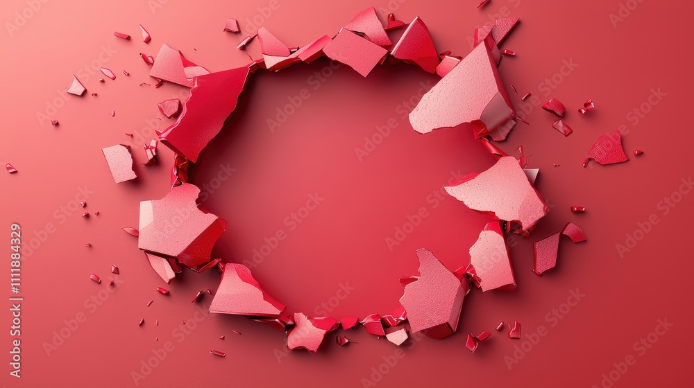 A red background with a large hole in the middle A red background with a large hole in the middle