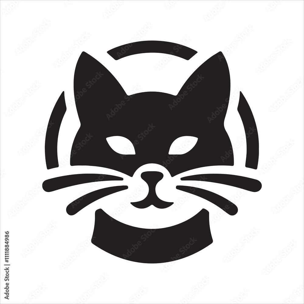 Fototapeta premium black cat on white