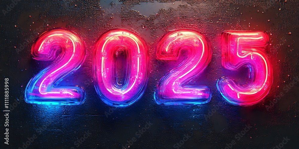 Happy New Year 2025 Illuminated Number in Pink and Blue Lights
Happy New Year 2025 Illuminated Number in Pink and Blue Lights