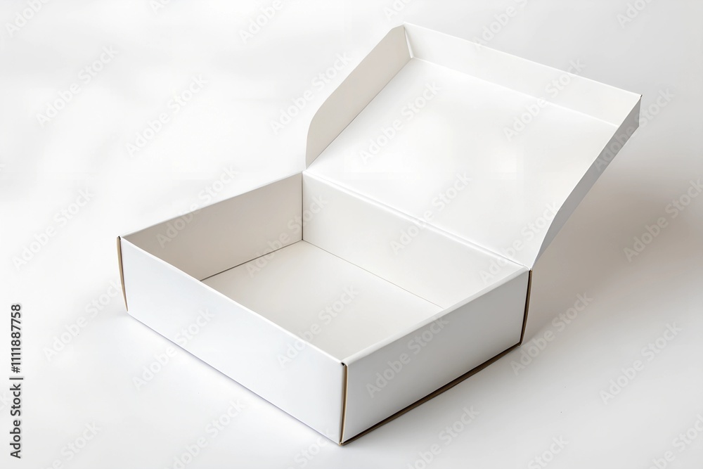 Empty square white paper package box Empty square white paper package box