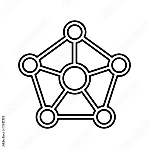 Pentagon structure icon in line style