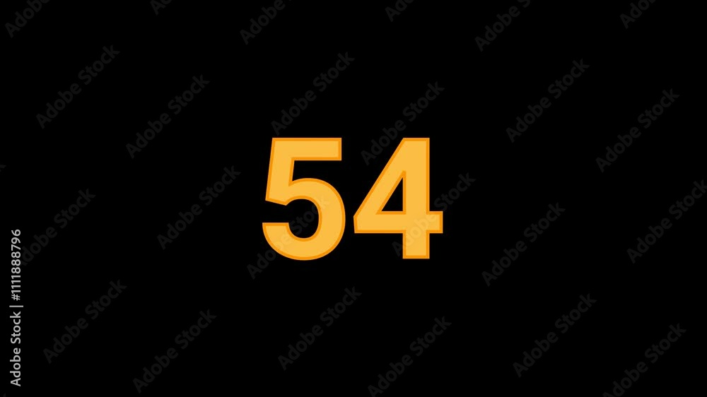 54 Number with confetti falling Animation 54 Number with confetti falling Animation