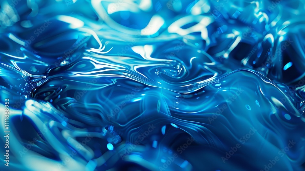 Abstract blue liquid surface creating a wavy pattern with mesmerizing light reflections, perfect for backgrounds and design projects Abstract blue liquid surface creating a wavy pattern with mesmerizing light reflections, perfect for backgrounds and design projects