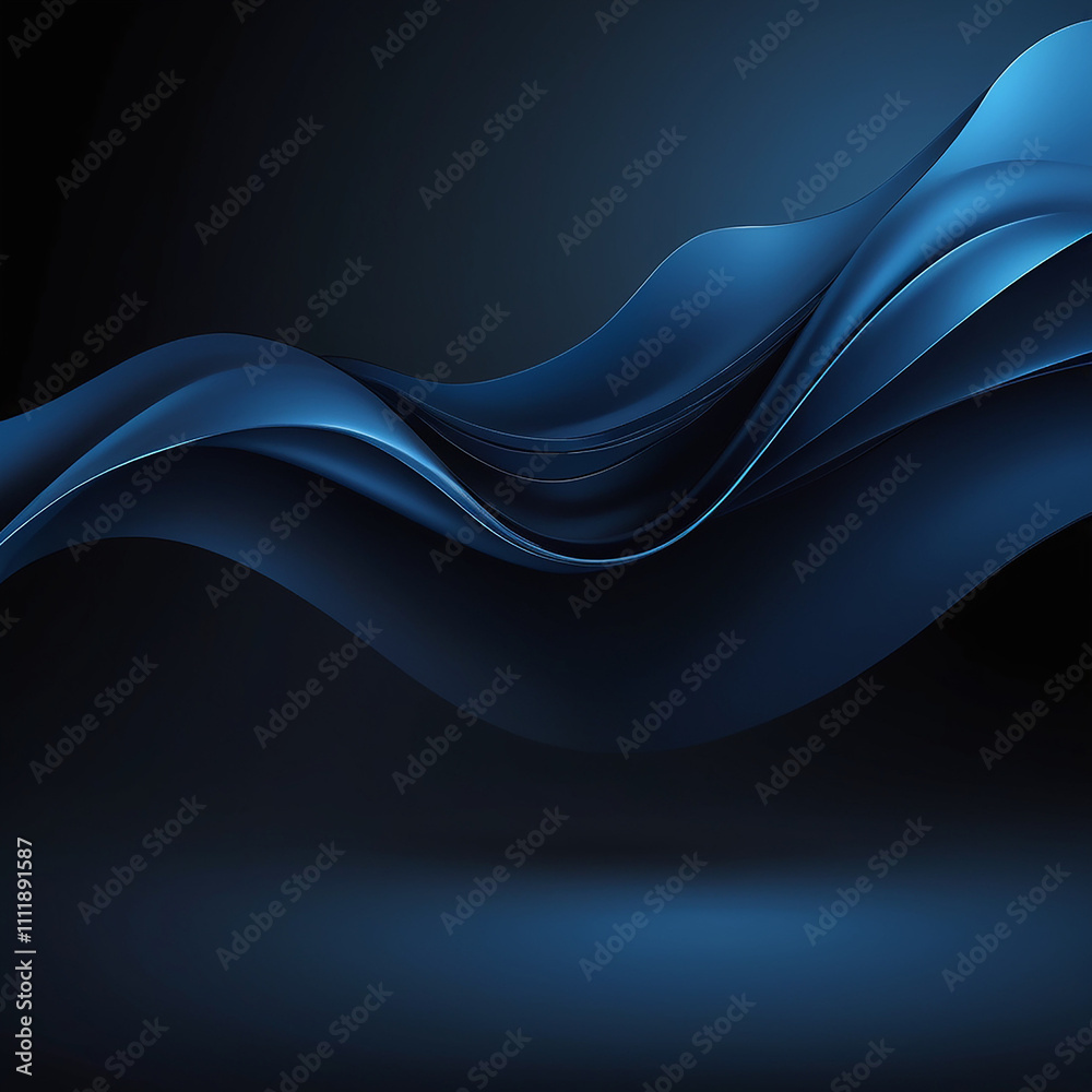 Fototapeta premium Elegant Luxury Gradient Blue Background with Subtle Black Vignette