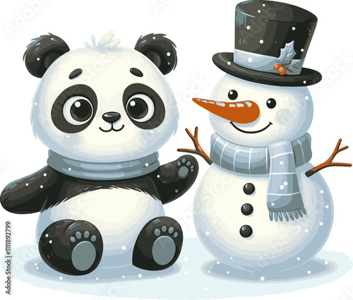 Panda and Snowman