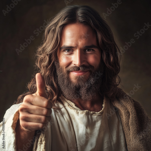 Jesus Giving a Thumbs Up in Profile Picture, Meme Style