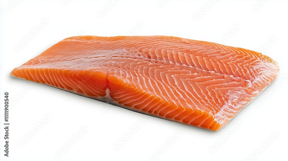 Salmon fillet ready for preparation in a kitchen setting with fresh ingredients nearby Salmon fillet ready for preparation in a kitchen setting with fresh ingredients nearby