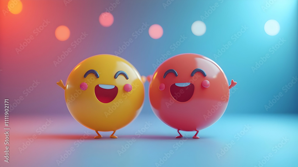 Happy Emojis Dance Joyfully in Light Happy Emojis Dance Joyfully in Light