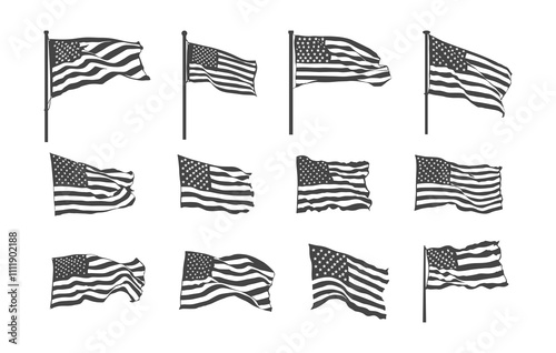 Waving usa flag svg, Waving usa flag silhouette, Waving flag silhouettes, Waving flag svg, Waving american flag svg, Waving flag vectors.
