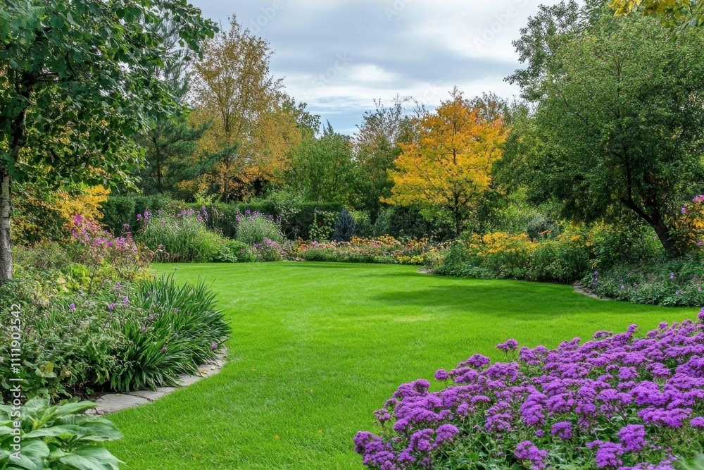 A vibrant garden scene with lush greenery and colorful flowers. A vibrant garden scene with lush greenery and colorful flowers.
