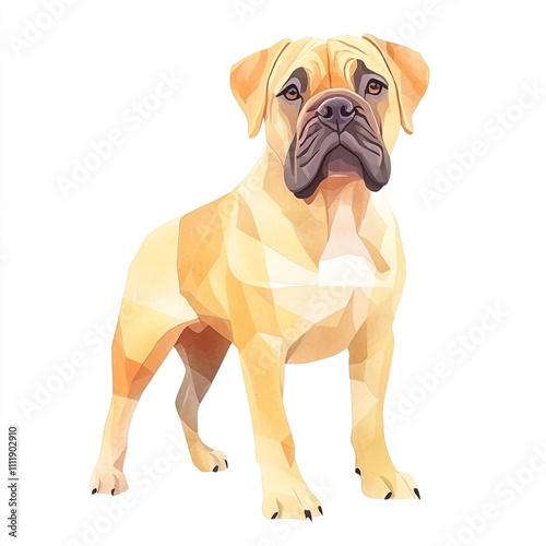 Minimalist Bullmastiff Watercolor Artwork for Dog Lovers photo