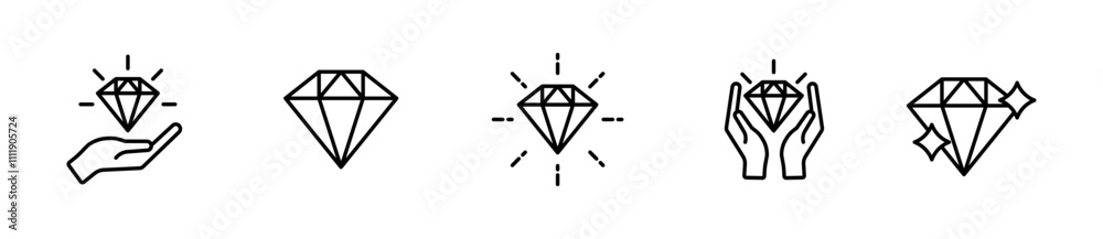 Brilliant set icons. Linear style. Vector icons. Brilliant set icons. Linear style. Vector icons.