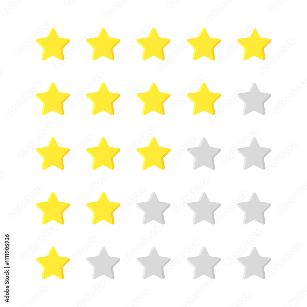 Star rating set icons. Flat style. Vector icons. Star rating set icons. Flat style. Vector icons.