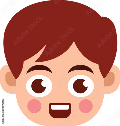 A Boy Happy Mode Emoji Style. Happy kids avatars. Illustration boy avatar, happy kids, child happiness. Boy Face Vector Art illustration.
