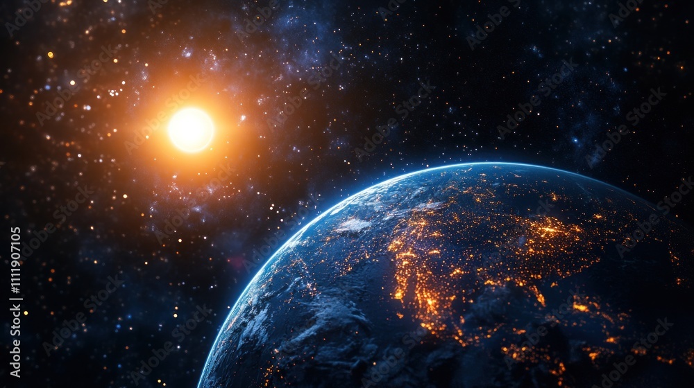 Earth from Space with the Sun Earth from Space with the Sun