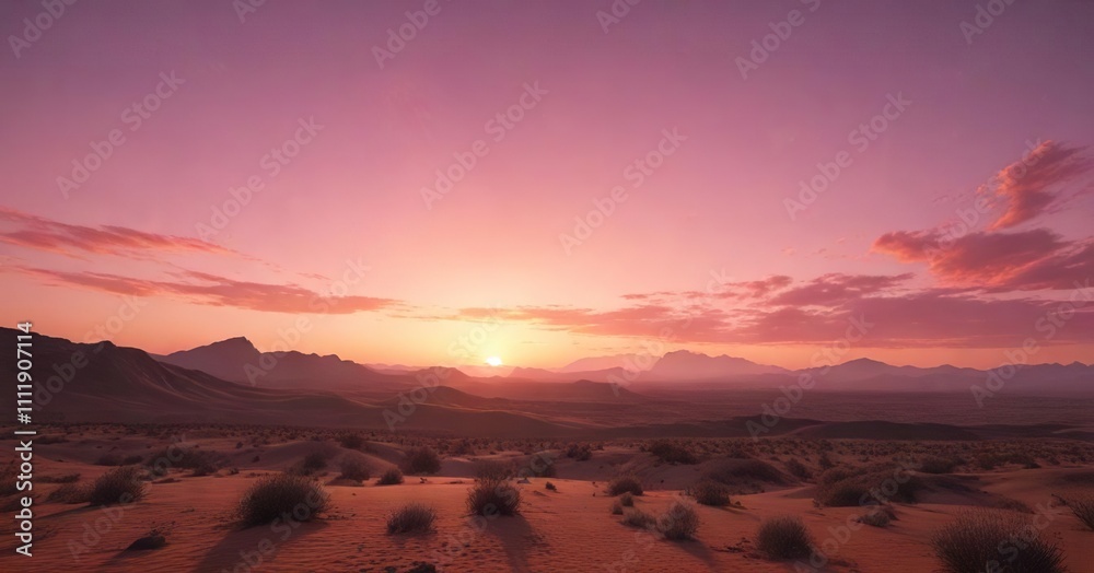 The sky is painted with hues of orange and pink as the sun dips below the horizon in a vast desert expanse, orange shades, peaceful scene The sky is painted with hues of orange and pink as the sun dips below the horizon in a vast desert expanse, orange shades, peaceful scene