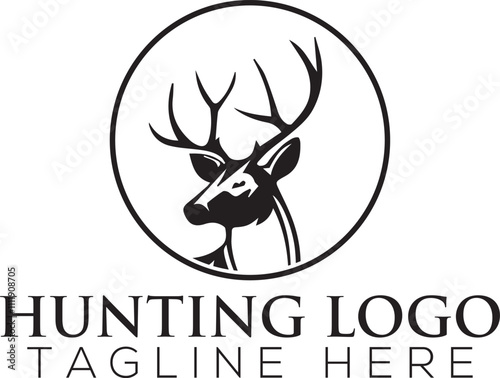 Deer mountain logo silhouette. Deer hunting logo. Hunting season, hunting shirt design