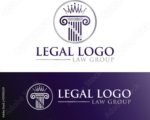 Law firm legal with pillar logo icon vector template. Lawyer Law Firm Attorney Creative Logo Modern vector logo design