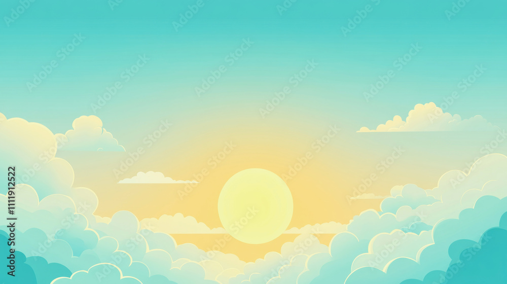 Minimalist sky background featuring yellow and blue gradient at morning time Minimalist sky background featuring yellow and blue gradient at morning time